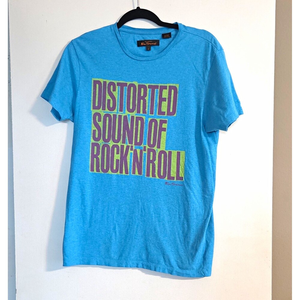 Ben Sherman Men’s Blue Graphic Music Rock Crew Neck Short Sleeve T-Shirt Sz S